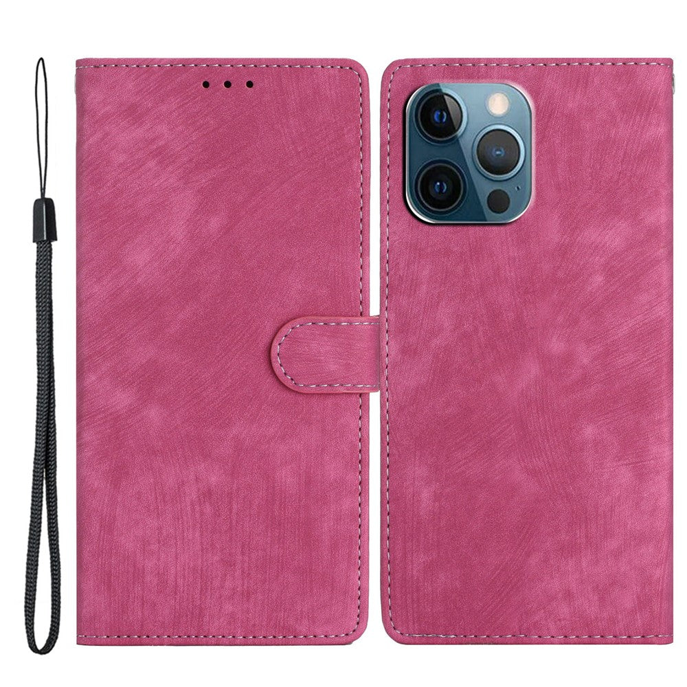 For iPhone 15 Pro Max PU Leather Mobile Phone Case Wallet Stand Skin-touch Phone Cover