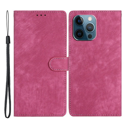 For iPhone 15 Pro Max PU Leather Mobile Phone Case Wallet Stand Skin-touch Phone Cover