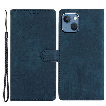 For iPhone 15 Plus Stand Skin-touch Cell Phone Cover PU Leather Wallet Slim-Fit Mobile Phone Case