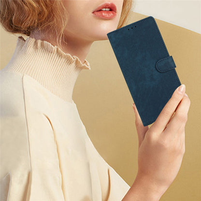 For iPhone 15 Plus Stand Skin-touch Cell Phone Cover PU Leather Wallet Slim-Fit Mobile Phone Case