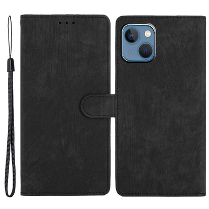 For iPhone 15 Plus Stand Skin-touch Cell Phone Cover PU Leather Wallet Slim-Fit Mobile Phone Case