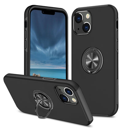 Ring Holder Kickstand PC+TPU Case for iPhone 15 , Drop-proof Protection Phone Cover