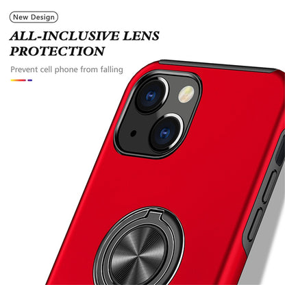 Ring Holder Kickstand PC+TPU Case for iPhone 15 , Drop-proof Protection Phone Cover