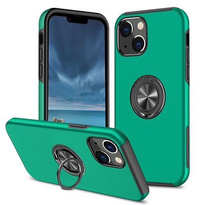Ring Holder Kickstand PC+TPU Case for iPhone 15 , Drop-proof Protection Phone Cover