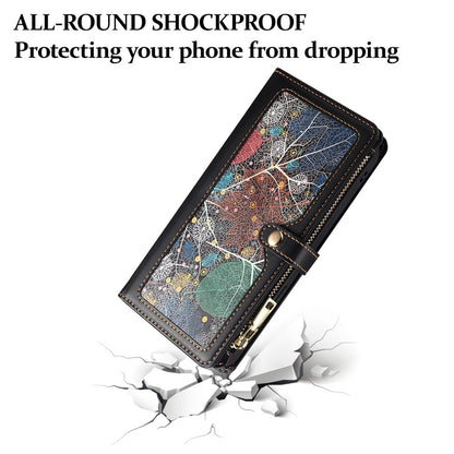 ESEBLE Wallet Leather Phone Case for iPhone 15 Plus , RFID Blocking Zipper Pocket Phone Stand Cover