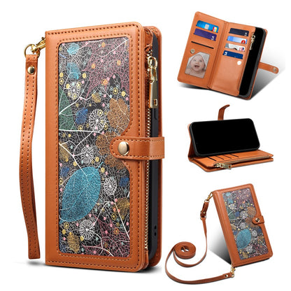ESEBLE Wallet Leather Phone Case for iPhone 15 Plus , RFID Blocking Zipper Pocket Phone Stand Cover
