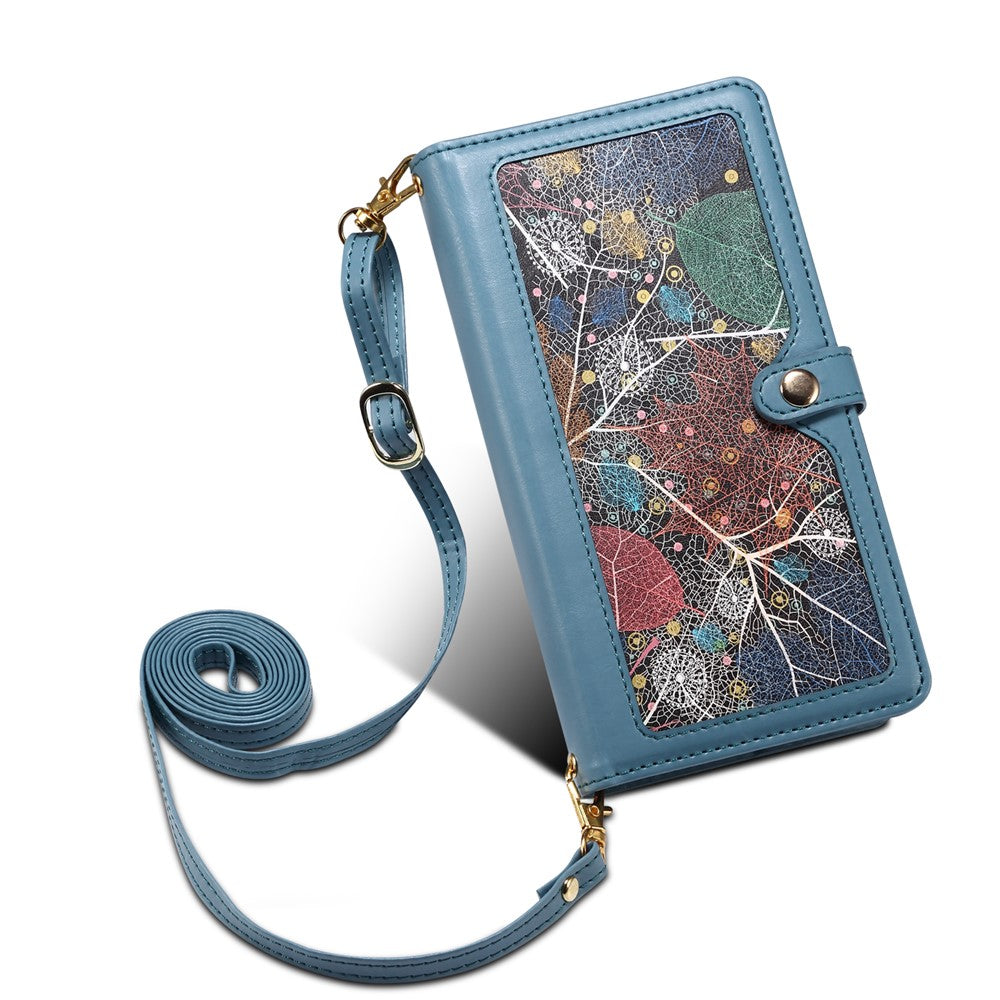 ESEBLE RFID Blocking Phone Case for iPhone 15 Pro Max , Zipper Pocket PU Leather Stand Wallet Cover
