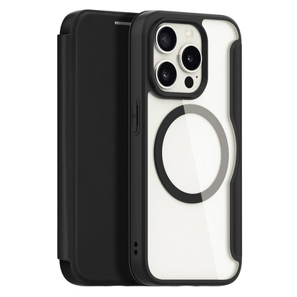 For iPhone 15 Pro Leather Case DUX DUCIS Skin X Pro Series Flip Cover Compatible with MagSafe