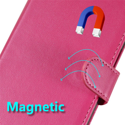 Flip Stand Shell for iPhone 15 Plus Solid Color PU Leather Wallet Cover Phone Case