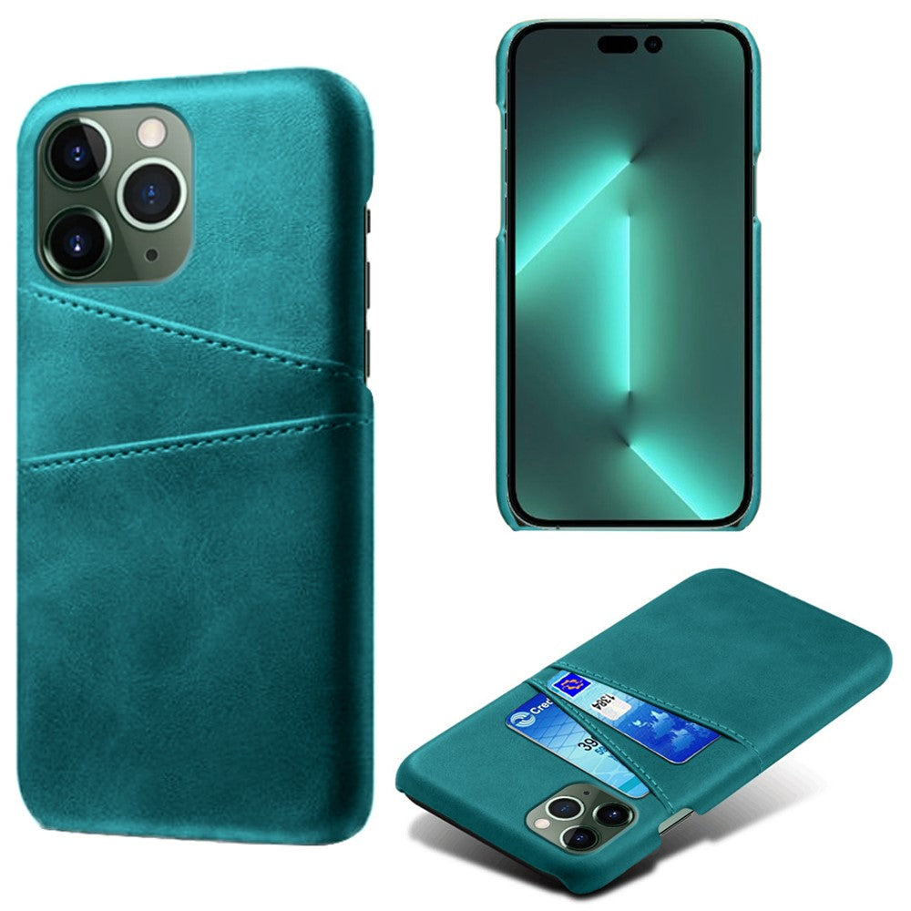 Phone Cover for iPhone 15 Pro , PU Leather Coated PC Protective Back Case with Dual Card Slots