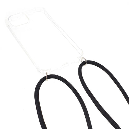 Anti-drop Cover for iPhone 15 , Four Corner Shockproof Clear TPU Phone Back Case with Lanyard