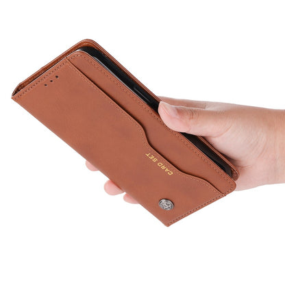 For iPhone 15 Pro Max Leather Stand Wallet Cover Magnetic Closing Anti-drop Phone Case