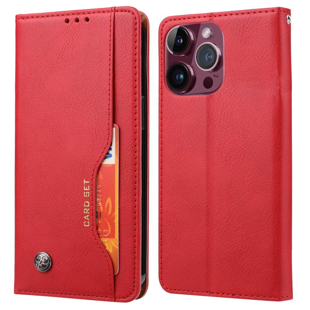 For iPhone 15 Pro Max Leather Stand Wallet Cover Magnetic Closing Anti-drop Phone Case