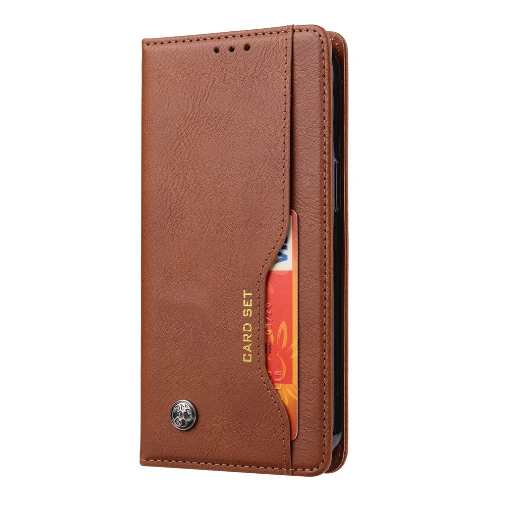 For iPhone 15 Pro Magnetic Closing Leather Wallet Cover Flip Stand Phone Case