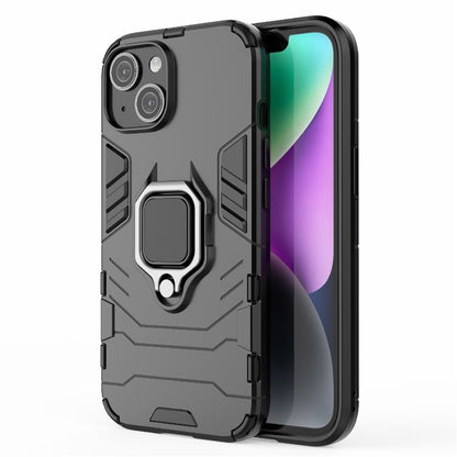 For iPhone 15 Plus Ring Holder Kickstand Protective Cover TPU+PC Phone Case