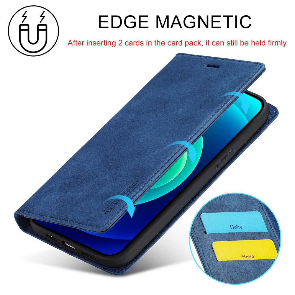 LC.IMEEKE Magnetic Phone Case for iPhone 15 , Microfiber Leather Stand Wallet Cover