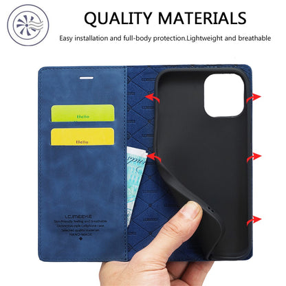 LC.IMEEKE Magnetic Phone Case for iPhone 15 , Microfiber Leather Stand Wallet Cover
