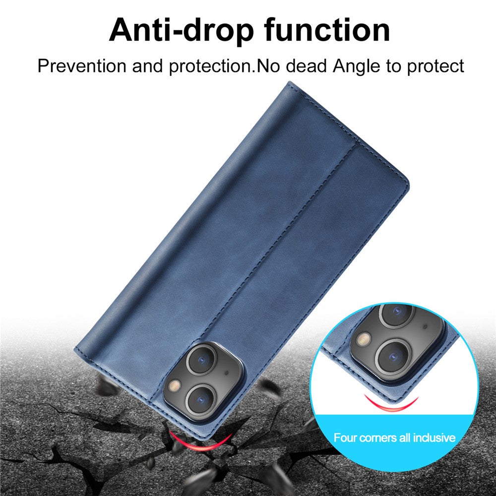 LC.IMEEKE Magnetic Phone Case for iPhone 15 , Microfiber Leather Stand Wallet Cover