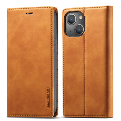 LC.IMEEKE Magnetic Phone Case for iPhone 15 , Microfiber Leather Stand Wallet Cover