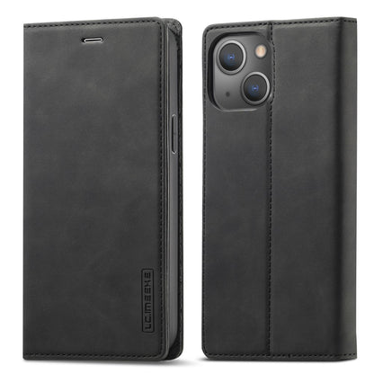 LC.IMEEKE Magnetic Phone Case for iPhone 15 , Microfiber Leather Stand Wallet Cover
