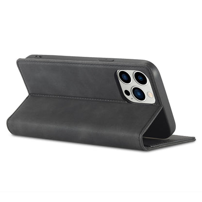 LC.IMEEKE Phone Cover for iPhone 15 Pro , Microfiber Leather Stand Wallet Magnetic Phone Case