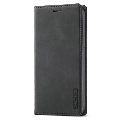 LC.IMEEKE Phone Cover for iPhone 15 Pro , Microfiber Leather Stand Wallet Magnetic Phone Case
