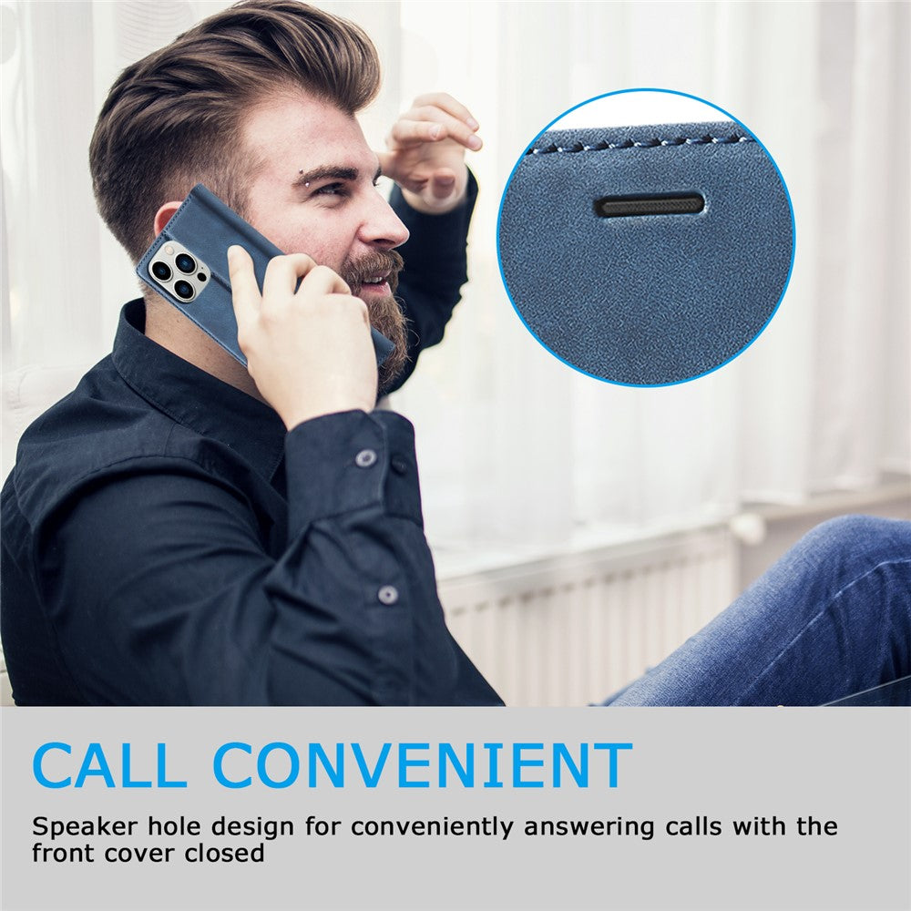 LC.IMEEKE Phone Case for iPhone 15 Pro Max , Magnetic Closure Shell Microfiber Leather Stand Wallet Cover