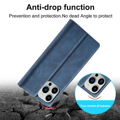 LC.IMEEKE Phone Case for iPhone 15 Pro Max , Magnetic Closure Shell Microfiber Leather Stand Wallet Cover
