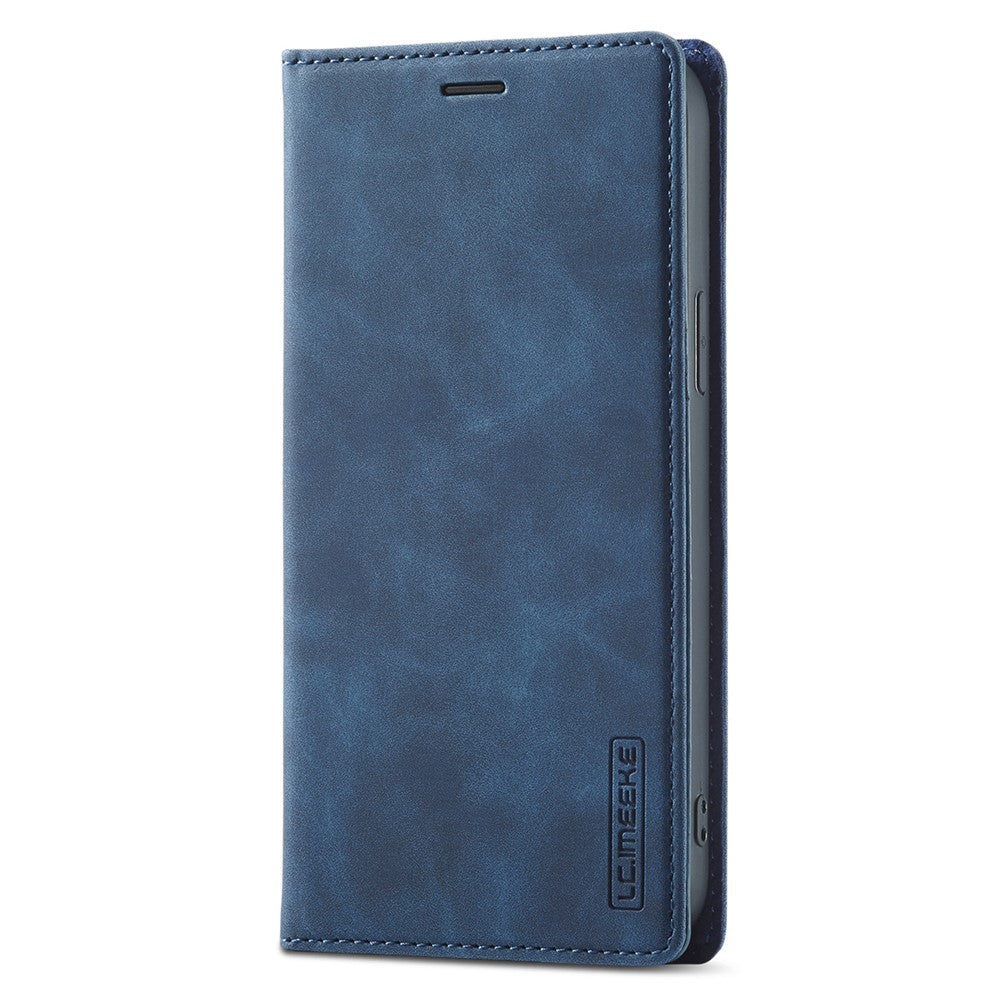 LC.IMEEKE Phone Case for iPhone 15 Pro Max , Magnetic Closure Shell Microfiber Leather Stand Wallet Cover