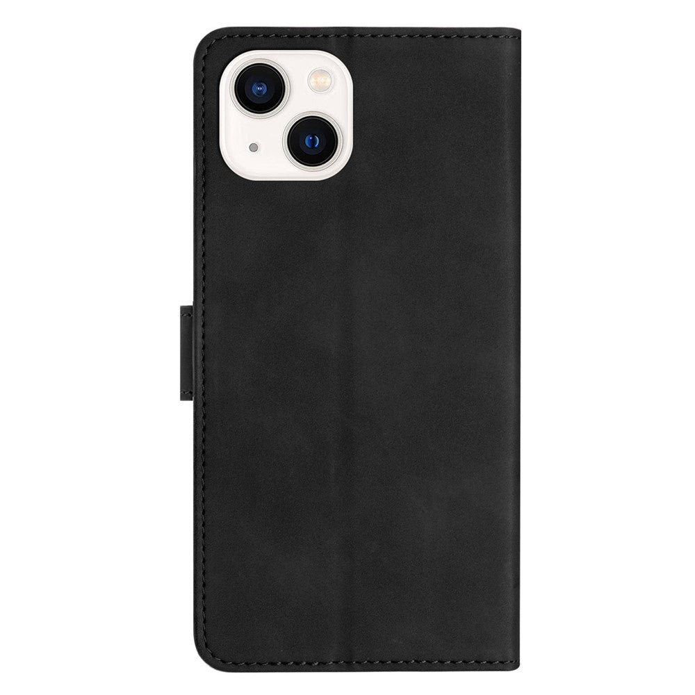 For iPhone 15 Wallet Flip Phone Cover Imprinted Butterfly Phone Case Leather Stand Phone Shell