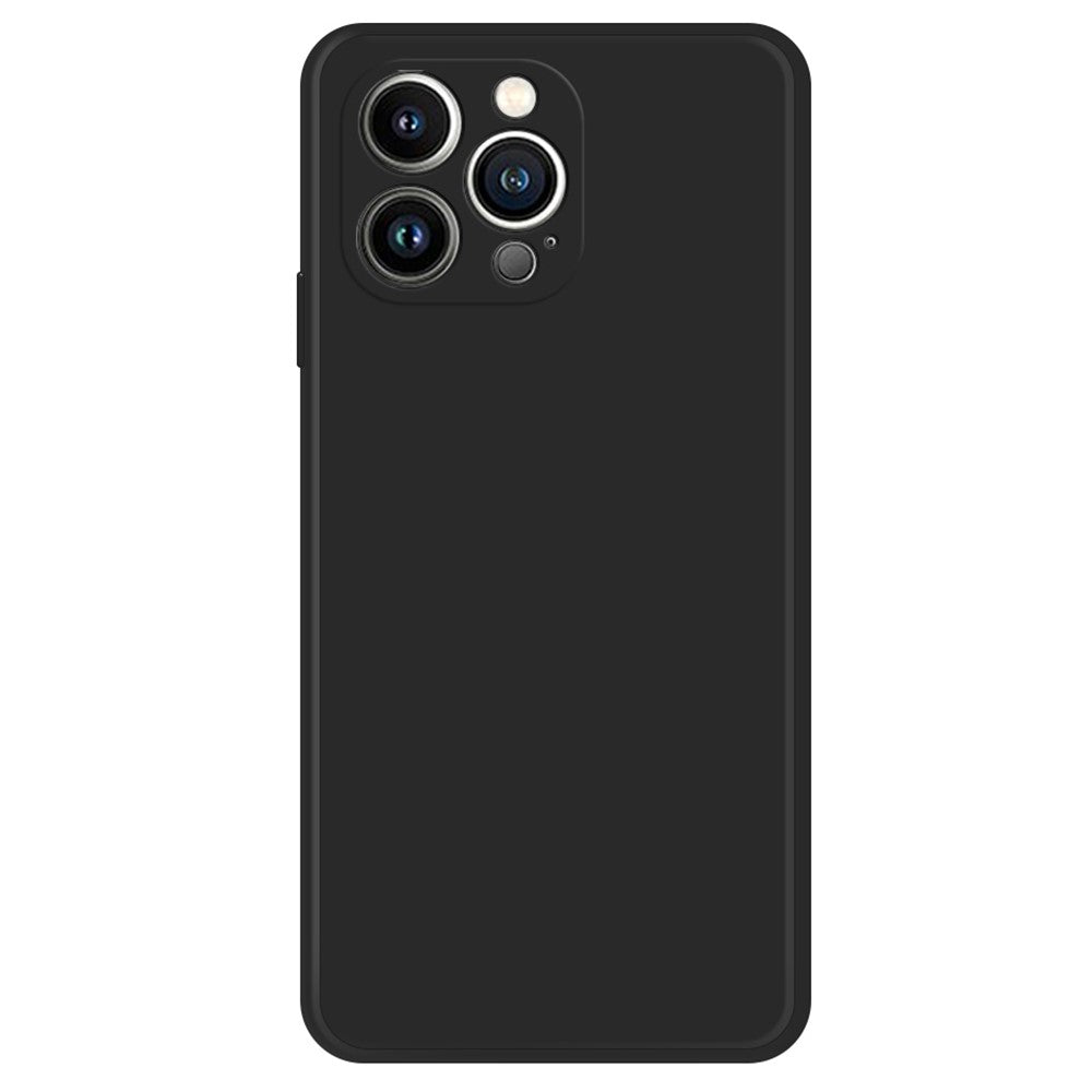For iPhone 15 Pro Straight Edge Phone Case Fiber Lining Rubberized TPU Back Cover