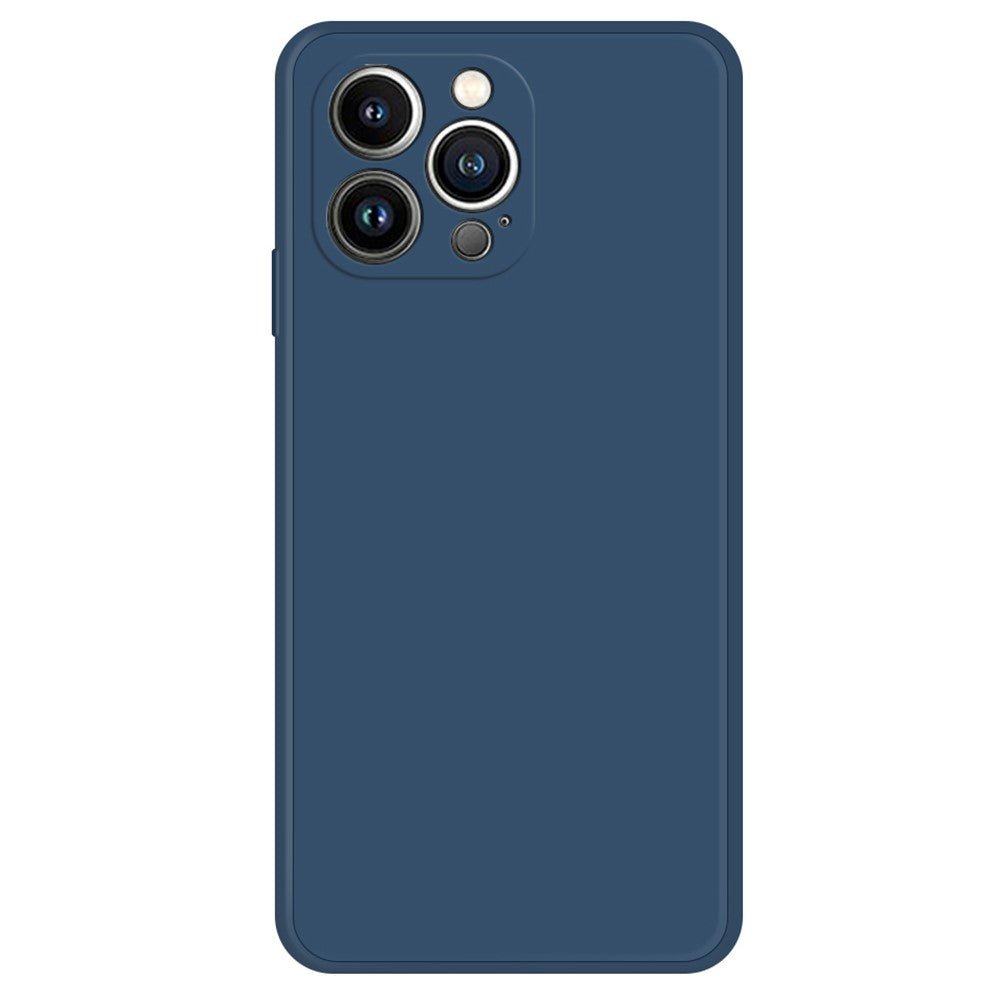 For iPhone 15 Pro Straight Edge Phone Case Fiber Lining Rubberized TPU Back Cover