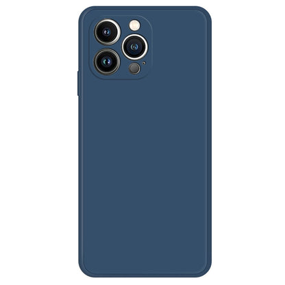 For iPhone 15 Pro Straight Edge Phone Case Fiber Lining Rubberized TPU Back Cover