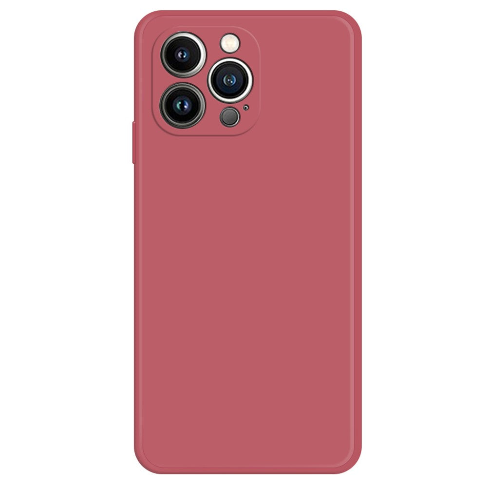 For iPhone 15 Pro Straight Edge Phone Case Fiber Lining Rubberized TPU Back Cover