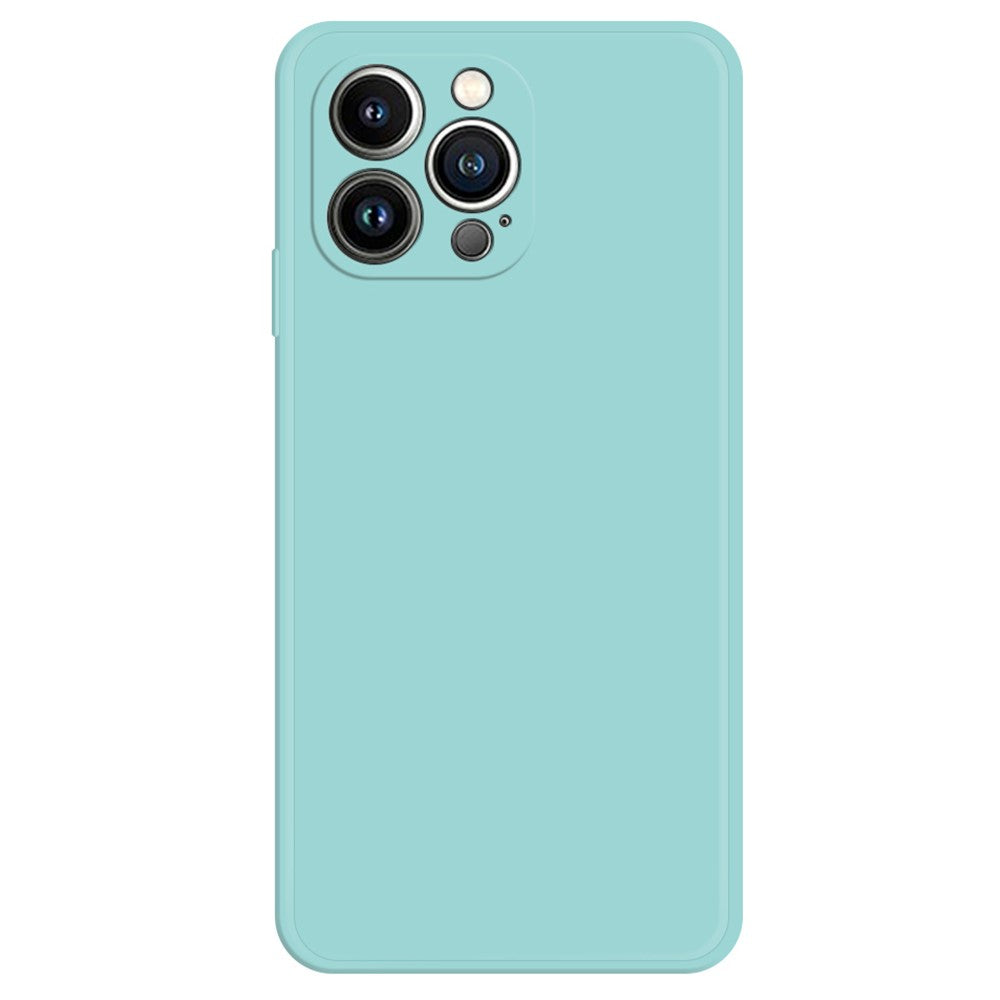 For iPhone 15 Pro Straight Edge Phone Case Fiber Lining Rubberized TPU Back Cover