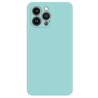 For iPhone 15 Pro Straight Edge Phone Case Fiber Lining Rubberized TPU Back Cover