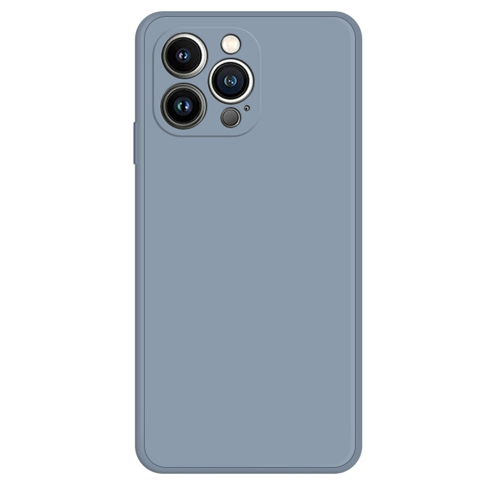 For iPhone 15 Pro Straight Edge Phone Case Fiber Lining Rubberized TPU Back Cover