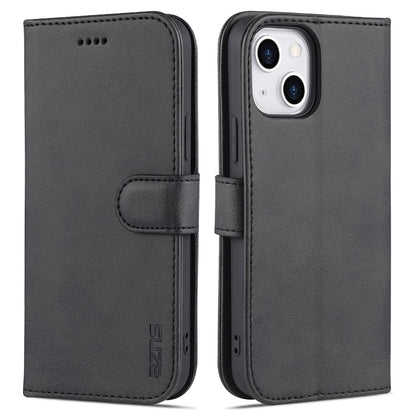 AZNS For iPhone 15 Plus Dustproof Cell Phone Cover Stand Wallet PU Leather Phone Case