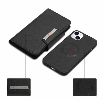 For iPhone 15 Plus PU Leather Detachable Phone Case 2-in-1 Wallet Folio Slim Cover