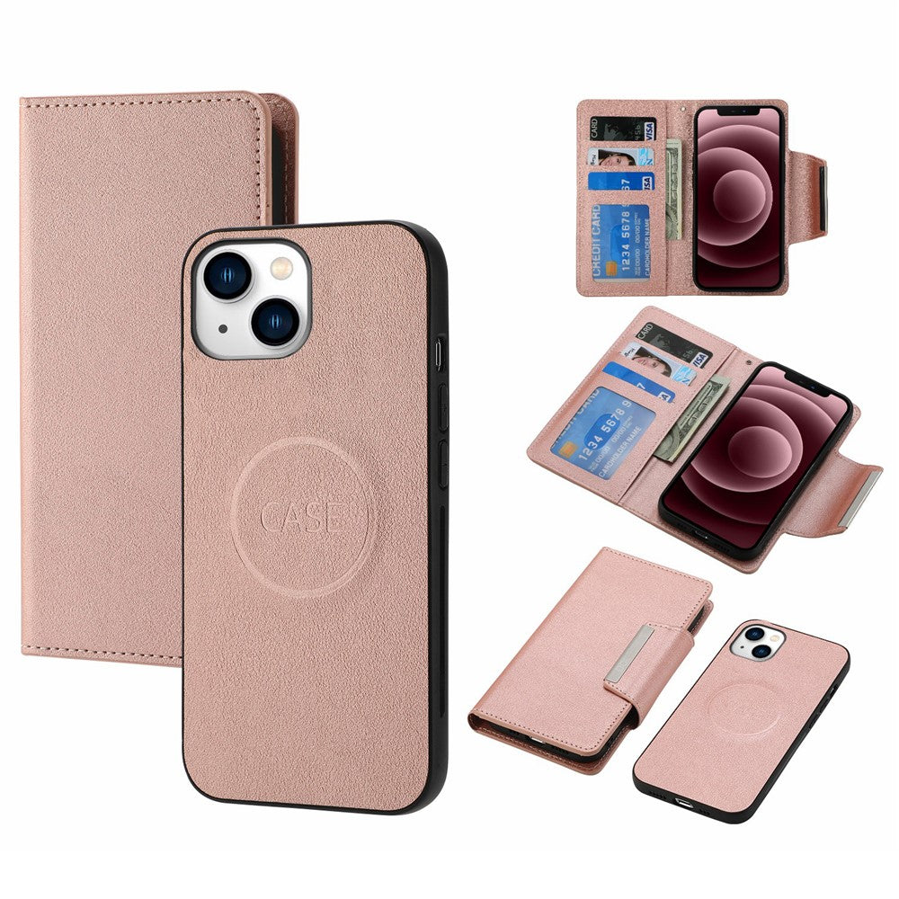 For iPhone 15 Plus PU Leather Detachable Phone Case 2-in-1 Wallet Folio Slim Cover