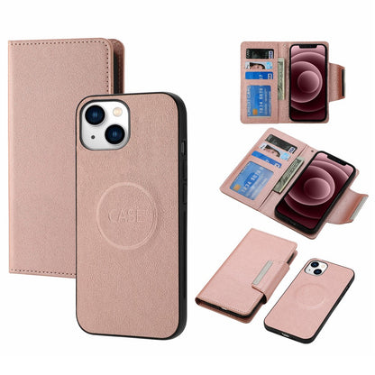 For iPhone 15 Plus PU Leather Detachable Phone Case 2-in-1 Wallet Folio Slim Cover
