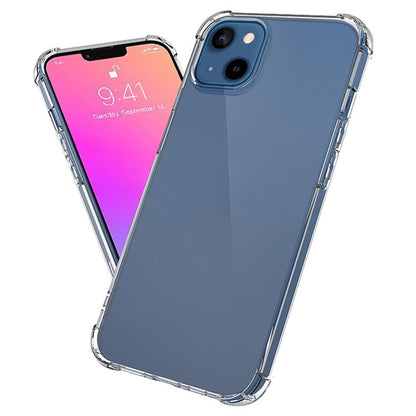 For iPhone 15 Clear TPU Phone Case Shockproof Four Corner Protection Cover