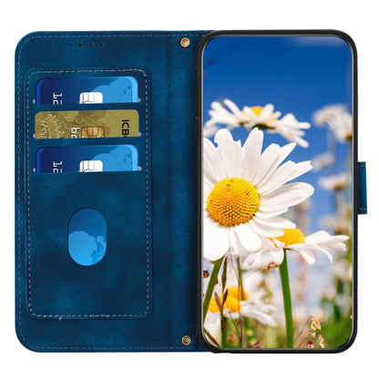 Card Slots Stand Phone Cover for iPhone 15 Plus , Flower Pattern Printing PU Leather Phone Case