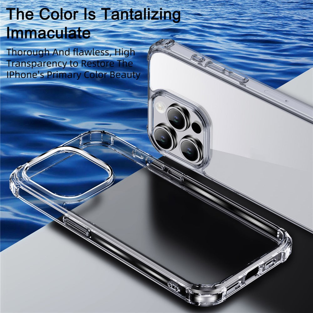 IPAKY Anti-drop Phone Case for iPhone 15 Pro Max , Hard PC Back TPU Frame Clear Phone Cover