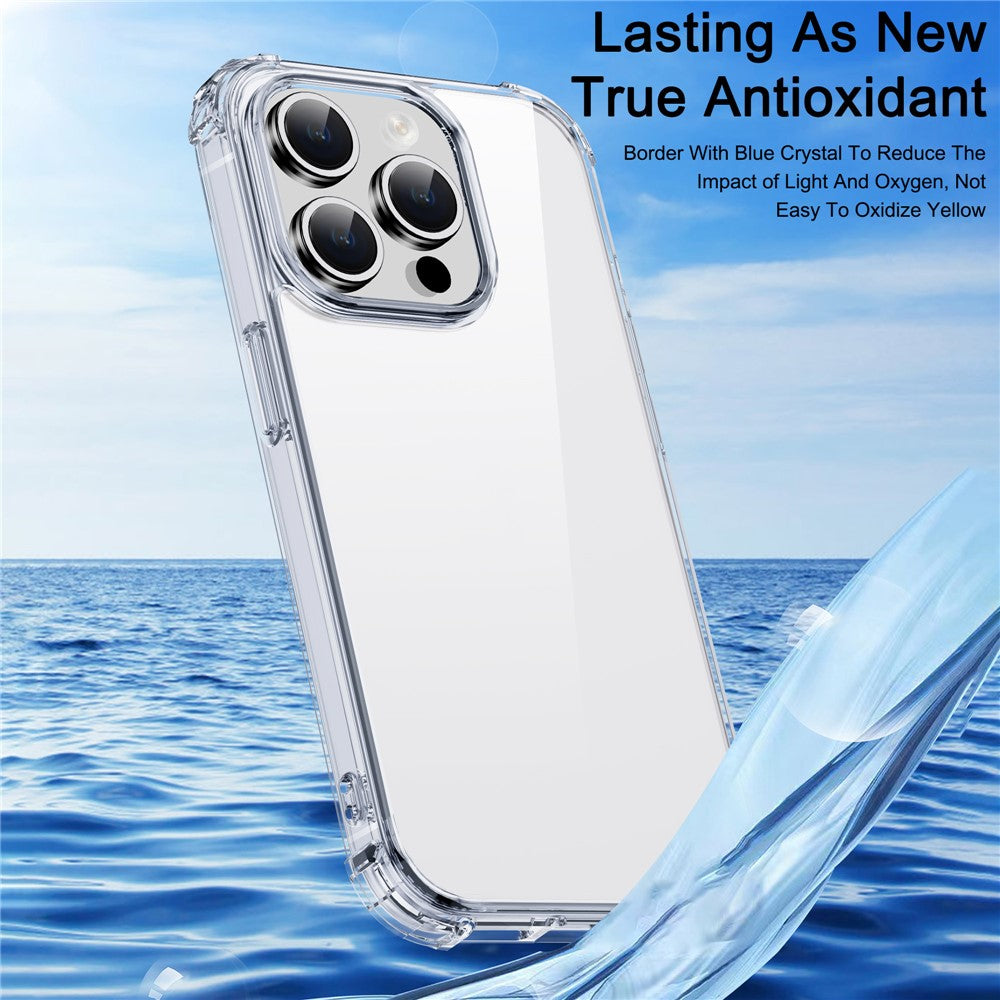 IPAKY Anti-drop Phone Case for iPhone 15 Pro Max , Hard PC Back TPU Frame Clear Phone Cover