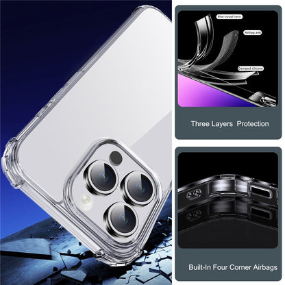 IPAKY Anti-drop Phone Case for iPhone 15 Pro Max , Hard PC Back TPU Frame Clear Phone Cover