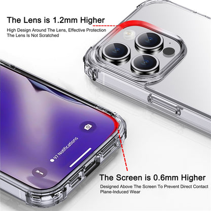 IPAKY Anti-drop Phone Case for iPhone 15 Pro Max , Hard PC Back TPU Frame Clear Phone Cover