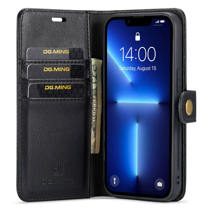 DG.MING For iPhone 15 Pro Max Detachable Magnetic Phone Case Drop Proof Split Leather Wallet Stand Cover