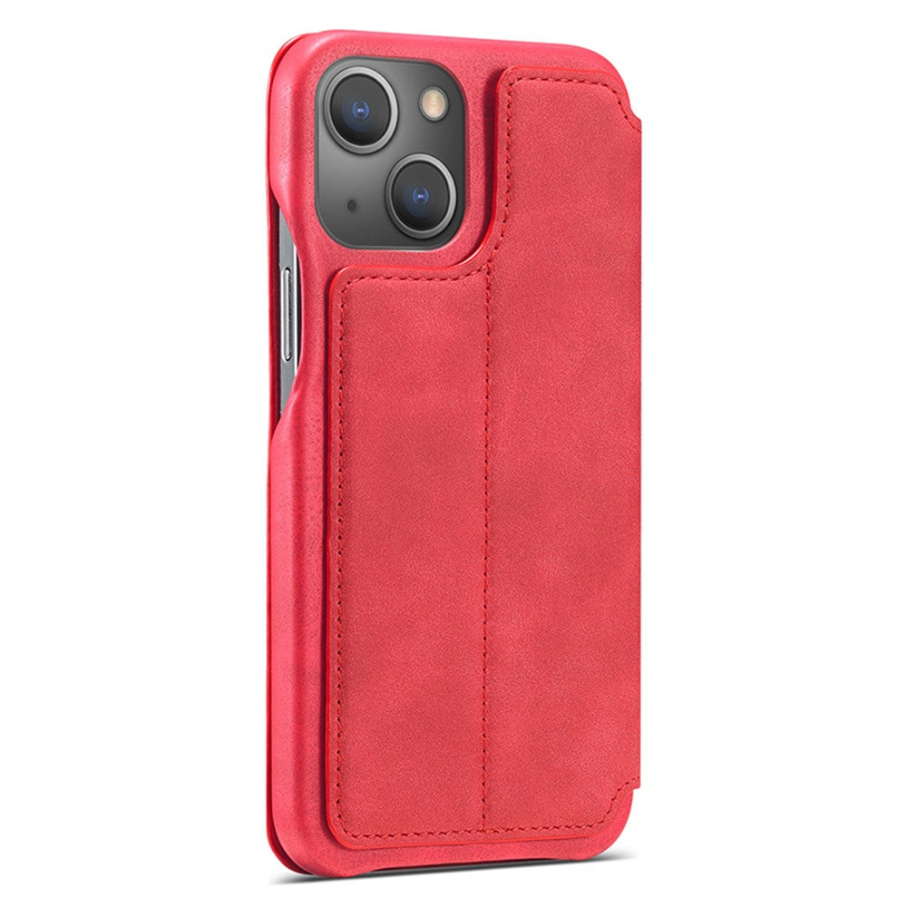 LC.IMEEKE For iPhone 15 Leather Stand Phone Case Drop-proof Cover with Card Slot