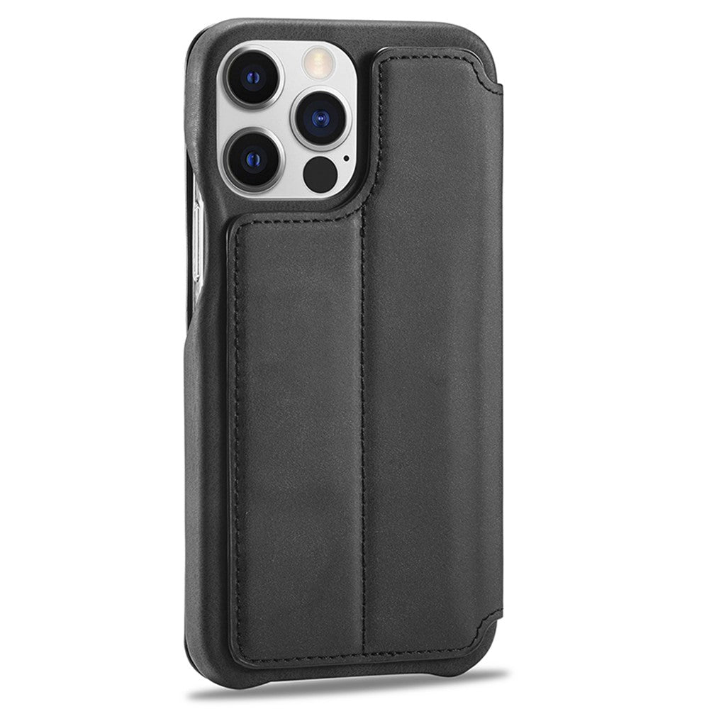 LC.IMEEKE For iPhone 15 Pro Max Drop-proof Stand Cover PU Leather Phone Case with Card Slot